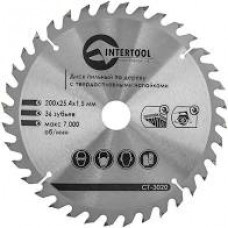 Диск відрізний по дереву Intertool 200х25мм, 36 зуб. з напайками