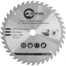 Диск відрізний по дереву Intertool 210х30 мм, 40 зуб. з напайками