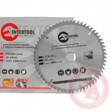 Диск відрізний по дереву Intertool 230х30 мм, 60 зуб. з напайками