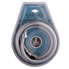 Шланг душовий Globus Lux NH-04D-150-200 хромований, розтяжний 150-200 мм в блистері