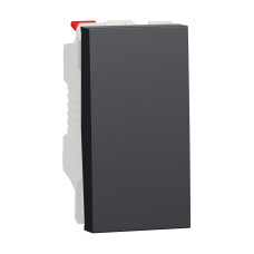 Вимикач кнопковий, 1-клавішний 1 модуль 10A антрацит Schneider Unica New NU310654