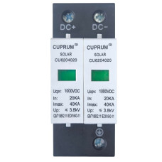 ПЗІП 2P Solar Ucpv1000V DC 40kA 3,8kV для сонячних панелей 