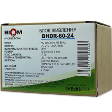 Блок живлення Biom Professional DC24 60W BHDR-60-24 2,5A під DIN-рейку