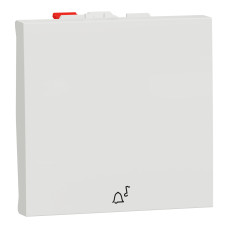 Вимикач 1-клавішний кнопковий (Кнопка дзвінка)  схема 1 10 А  Schneider Electric Unica New NU320618C