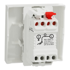 Вимикач 1-клавішний кнопковий (Кнопка дзвінка)  схема 1 10 А  Schneider Electric Unica New NU320618C
