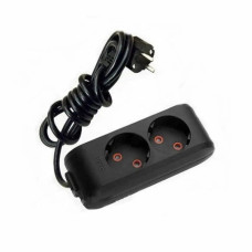 Подовжувач 2 гнізда без заземлення - 3 м чорний Viko 90132203