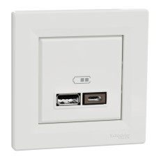 USB розетка тип А+С 2,4 А біла Scneider Asfora EPH2700321