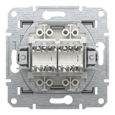 Розетка комп'ютерна подвійна сталь Schneider Asfora EPH4400162
