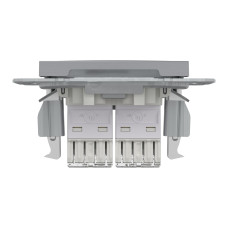 Розетка комп'ютерна подвійна сталь Schneider Asfora EPH4400162