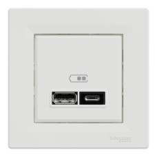 USB розетка тип А+С 2,4 А біла Scneider Asfora EPH2700321