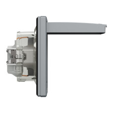 Розетка з заземленням з захисними шторками сталь IP44 Schneider Asfora EPH3100362