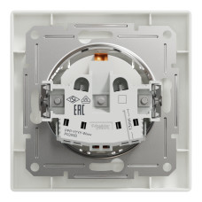Розетка з кришкою з заземленням біла Schneider Asfora EPH3100121