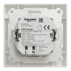 USB розетка А+С, 3 А, 45 Вт, біла Scneider Asfora EPH2700421