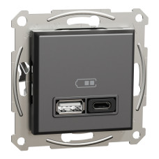 USB розетка А+С, 3 А, 45 Вт, антрацит Scneider Asfora EPH2700471