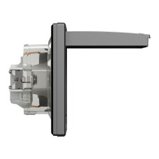 Розетка з заземленням з захисними шторками антрацит IP44 Schneider Asfora EPH3100371