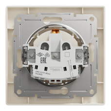 Розетка з кришкою з заземленням крем Schneider Asfora EPH3100123