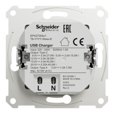 USB розетка А+С, 3 А, 45 Вт, антрацит Scneider Asfora EPH2700471