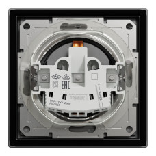 Розетка з заземленням з захисними шторками антрацит IP44 Schneider Asfora EPH3100371