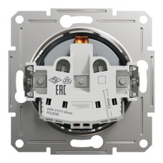 Розетка з заземленням сталь Schneider Asfora EPH2900162