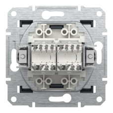 Розетка комп'ютерна подвійна RJ45 кат.6 UTP антрацит Schneider Asfora EPH4800171