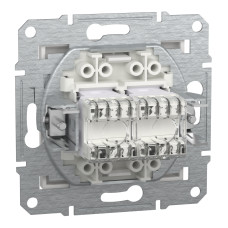 Розетка комп'ютерна подвійна RJ45 кат.6 UTP біла без рамки Asfora EPH4870121