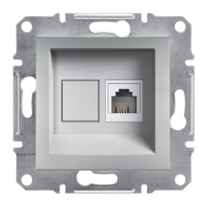 Розетка телефона 4 контакта алюміній Schneider Asfora EPH4100161