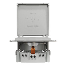Розетка з кришкою з заземленням алюміній Schneider Asfora EPH3100161