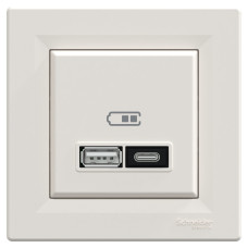 USB-розетка тип A+C 21 Вт крем Scneider Asfora EPH2700523