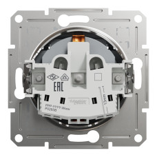 Розетка з кришкою з заземленням сталь Schneider Asfora EPH3100162