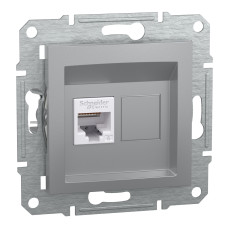 Розетка комп'ютерна RJ45 кат.6 UTP алюміній Schneider Asfora EPH4700161