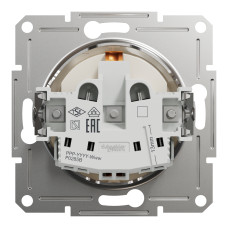Розетка з заземленням з захисними шторками крем без рамки Asfora EPH2970223