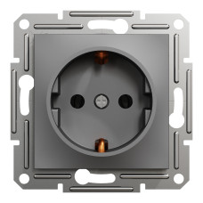 Розетка з заземленням антрацит Schneider Asfora EPH2900171