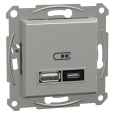 USB-розетка тип A+C 21 Вт алюміній Scneider Asfora EPH2700561