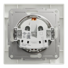 Розетка з заземленням з захисними шторками біла Schneider Asfora EPH2900221