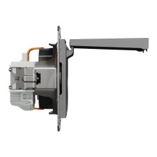 Розетка з кришкою з заземленням антрацит Schneider Asfora EPH3100171