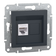 Розетка комп'ютерна RJ45 кат.6 UTP антрацит Schneider Asfora EPH4700171