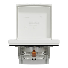 Розетка з заземленням з захисними шторками біла IP44 Schneider Asfora EPH3100321