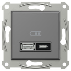 USB-розетка тип A+C 21 Вт антрацит Scneider Asfora EPH2700571