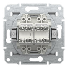 Розетка комп'ютерна подвійна алюміній Schneider Asfora EPH4400161