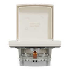 Розетка з заземленням з захисними шторками крем IP44 Schneider Asfora EPH3100323