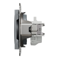 Розетка без заземлення сталь Schneider Asfora EPH3000162