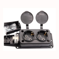 Розетка подвійна каучукова Bemis BK1-1402-3612 1*16 А IP54