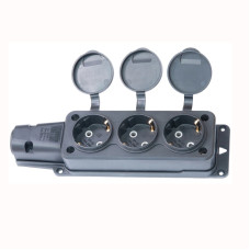 Розетка потрійна каучукова Bemis BK1-1402-3613 1*16 А IP54