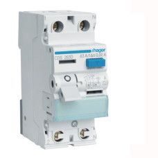 Пристрій захисного відключення Hager QC 2P 63A 30mA A CDS263D