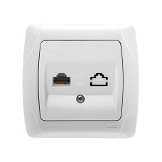 Розетка комп'ютерна одинарна біла Viko Carmen RJ 45 (Cat5e)