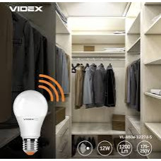 "Сенсор" LED лампа VIDEX A60e 12W E27 4100K з датчиком руху та освітленості 