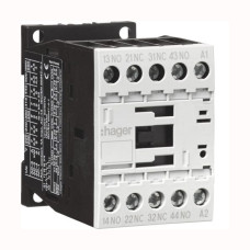 Контактор корпусний Hager 3P + 1НВ, 24В-DС, 7А AC-3 EV00710E