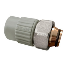 Муфта з євроконусом та накидною гайкою 20x3/4" PPR Koer K0240.PRO White (KP3134)