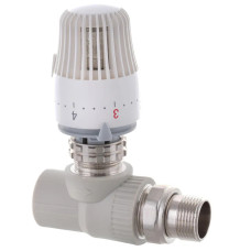 Кран термостатичний з термоголовкою прямий PPR 25x3/4 Koer K0156.PRO (KP0199)