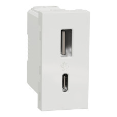 Розетка USB тип A+C 1 модуль біла Schneider Electric Unica New NU301618